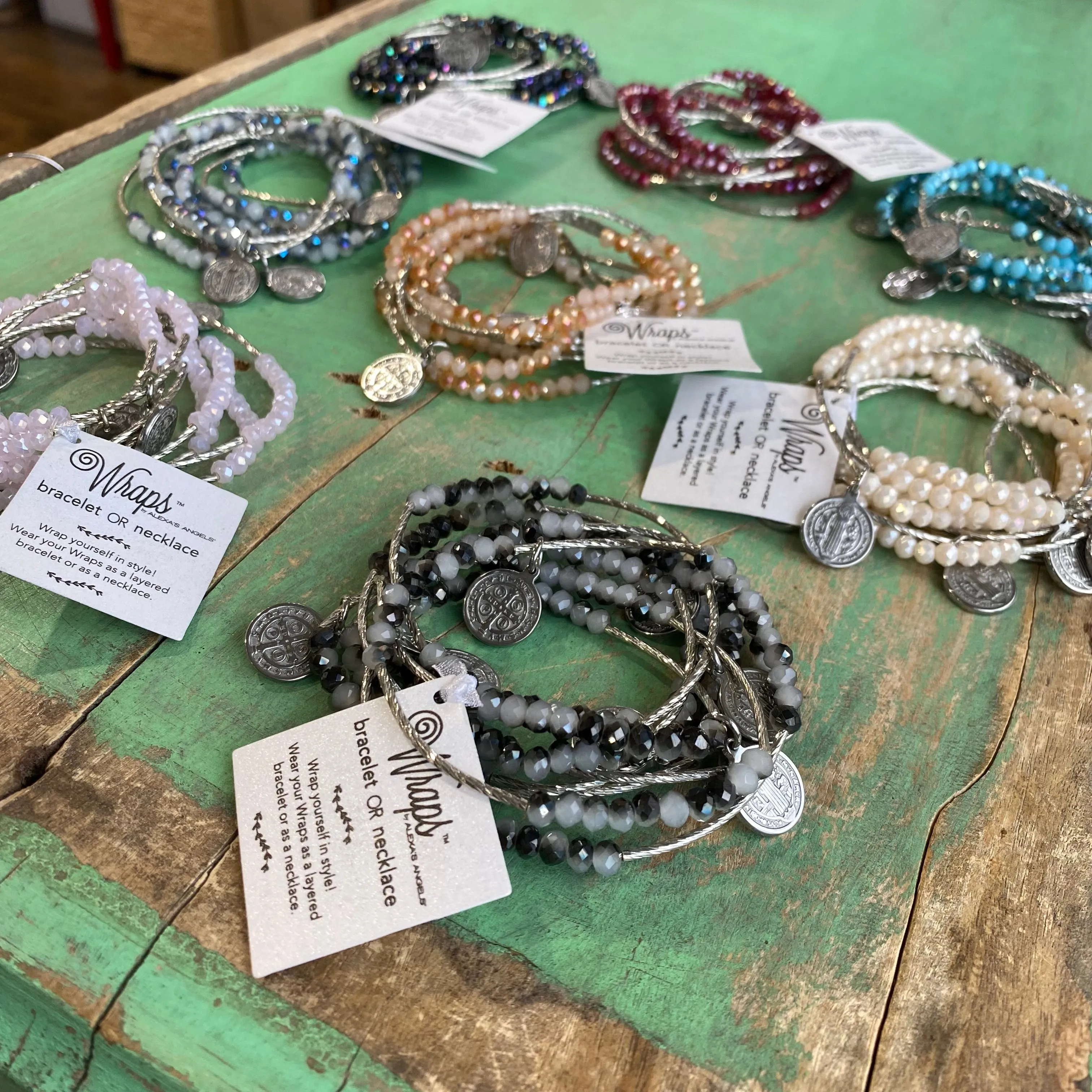 Silver Crystal Protection Wrap Necklace or Bracelet