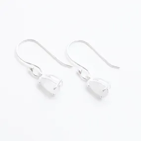 Silver Moonstone Teardrop Earrings