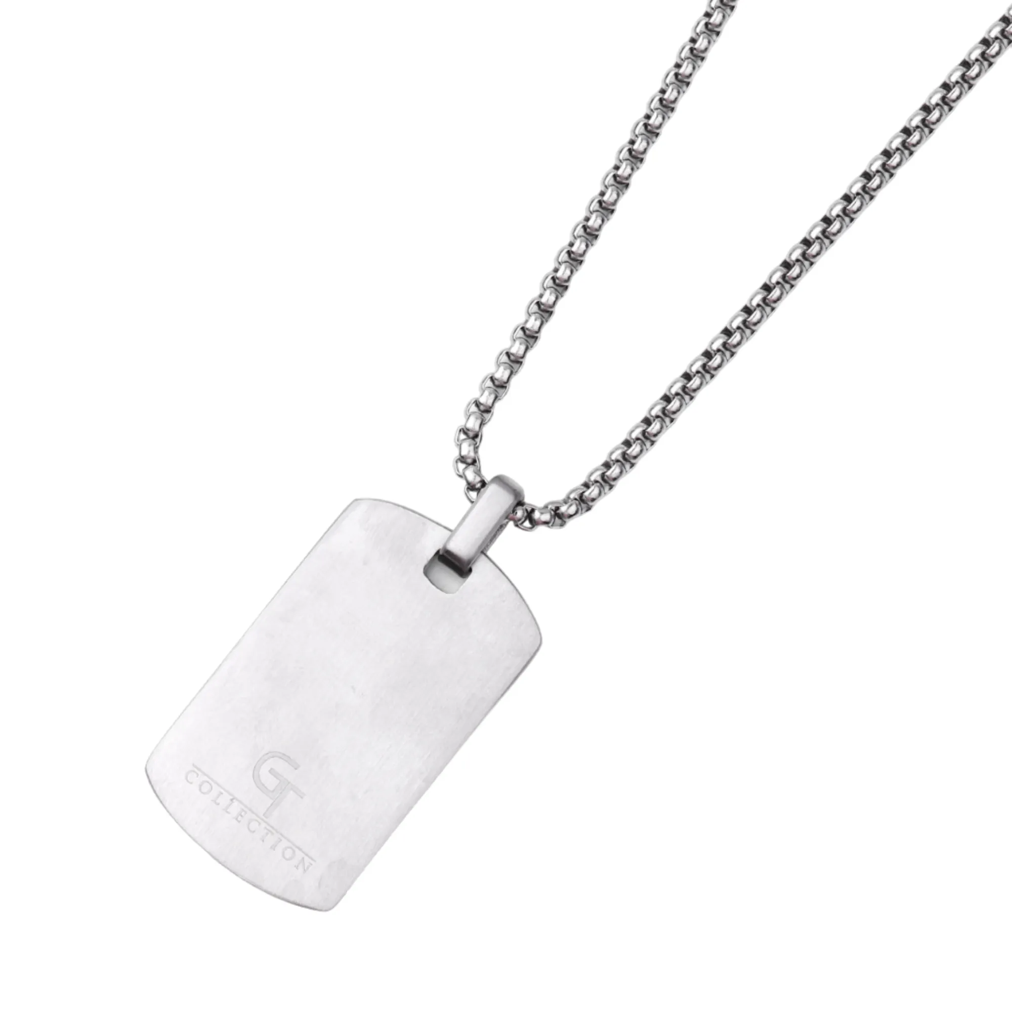 Silver Necklace with White Zircon Pendant
