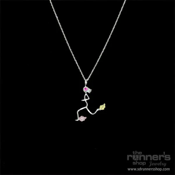 Silver "Iris" Runner w/ Black Hills Gold and Birthstone Necklace
