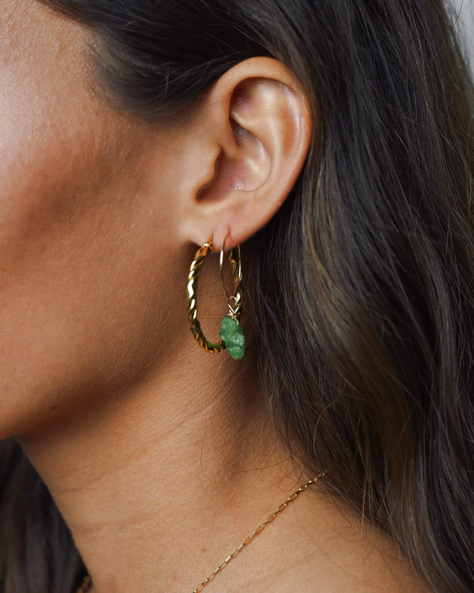 Single Earring Charm August Peridot Gold Filled