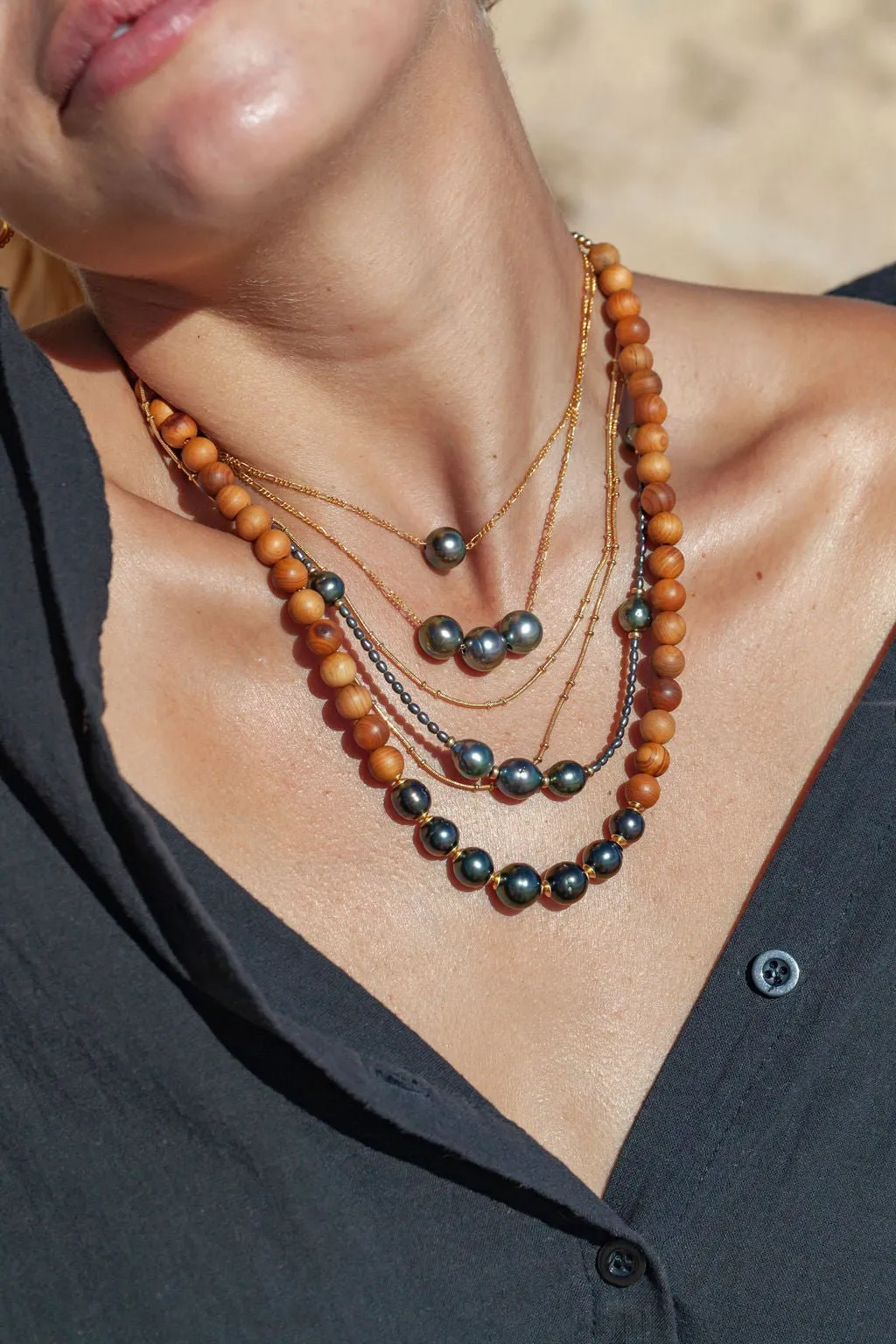 Single Floating Tahitian Pearl Necklace - Miliani