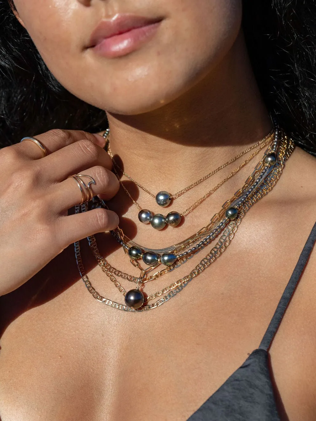 Single Floating Tahitian Pearl Necklace - Miliani