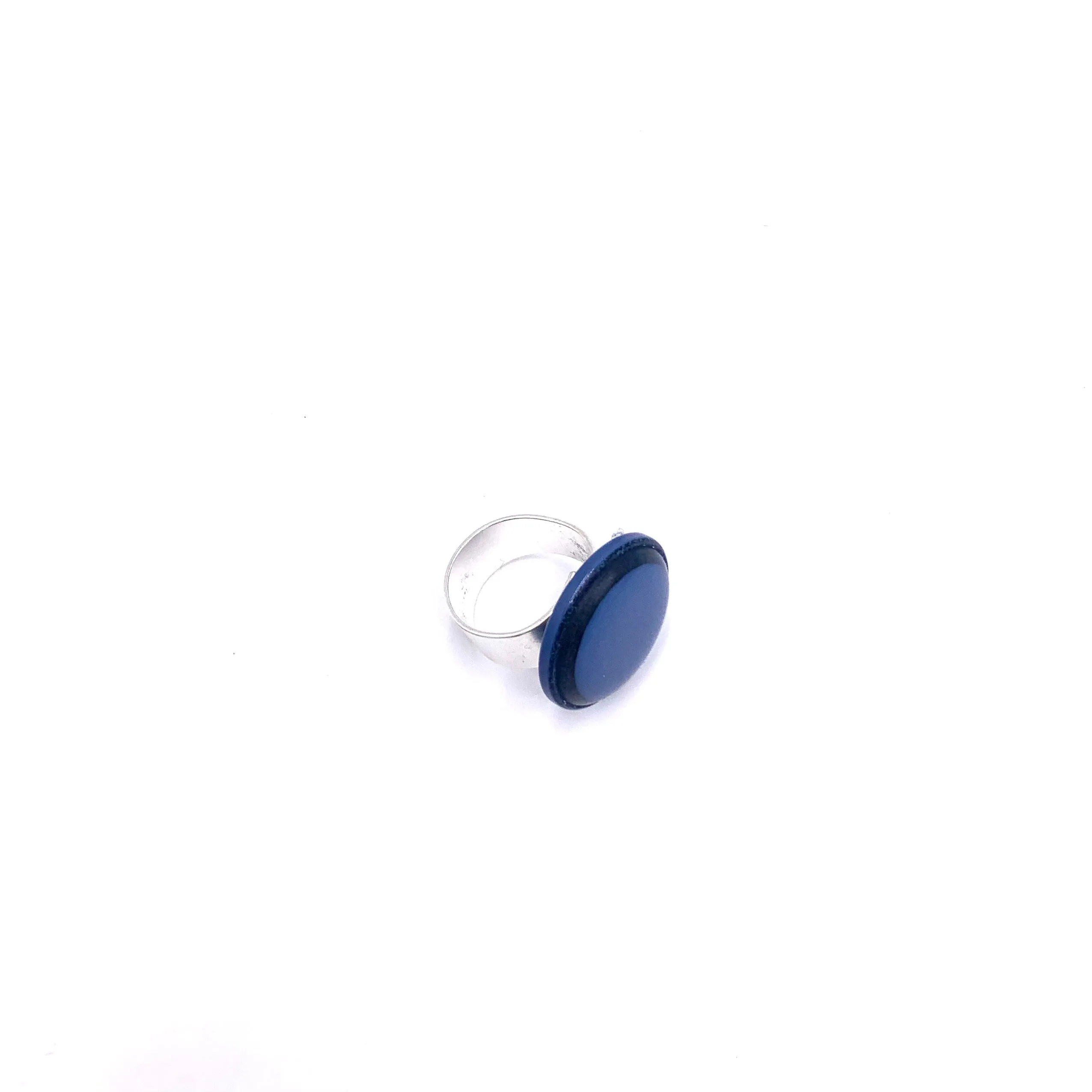 Slate Blue Glitter Cocktail Ring