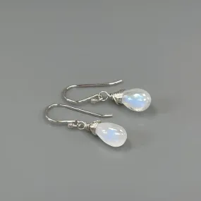 Smooth Moonstone Dangle Earrings
