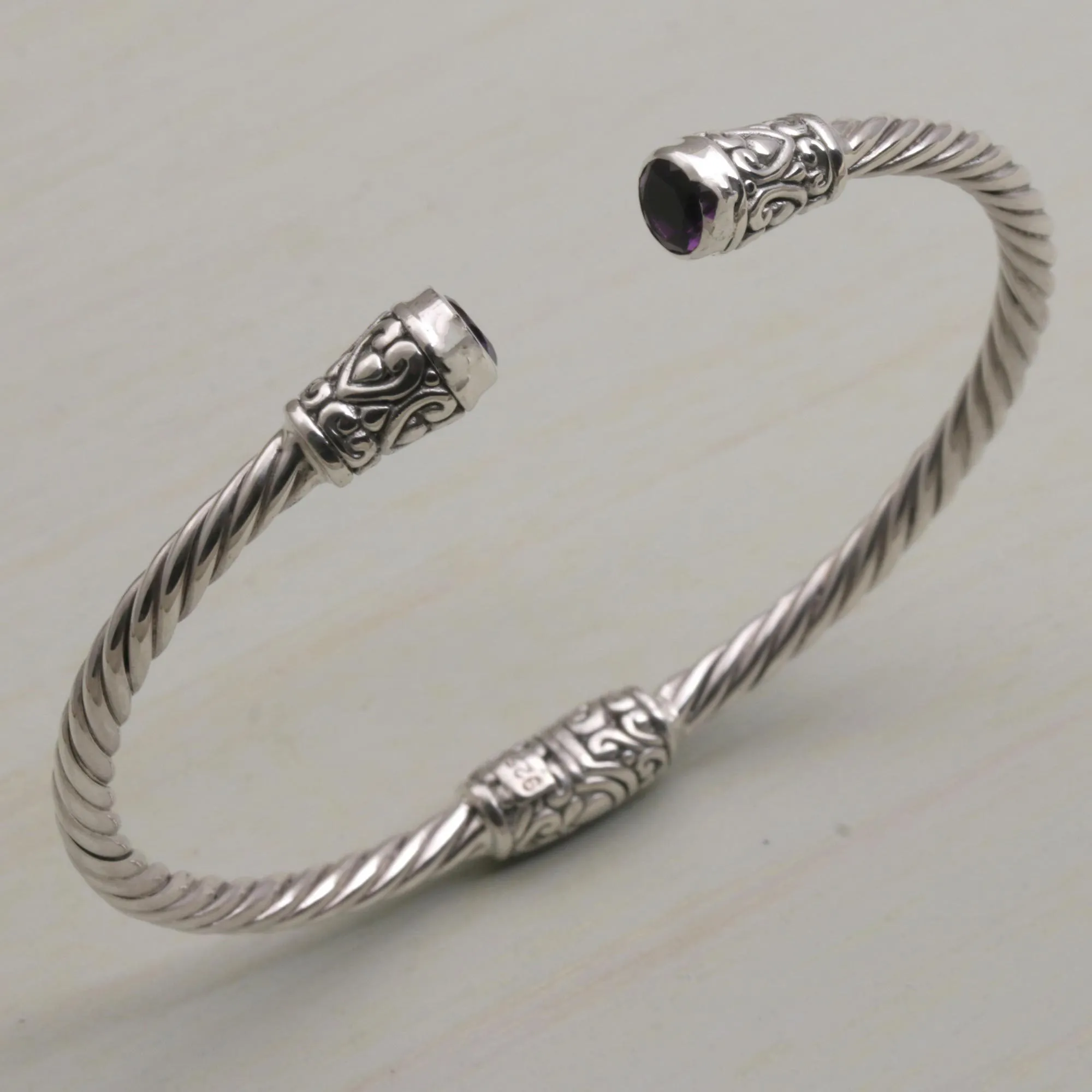 Spiral Temple Hinged Cuff Bracelet