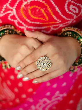 Square Dabi Kundan Ring