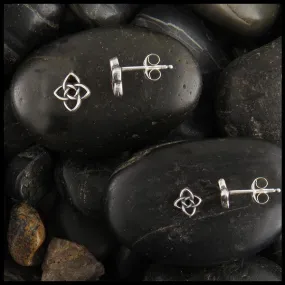 Starlight Knot Post Earrings in Silver