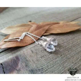 Sterling Herkimer Diamond threaders