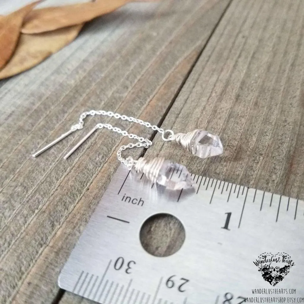 Sterling Herkimer Diamond threaders
