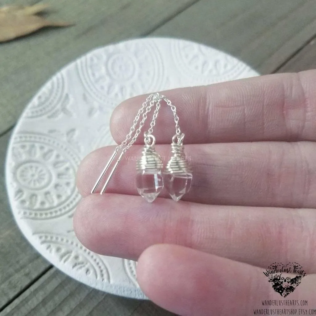 Sterling Herkimer Diamond threaders