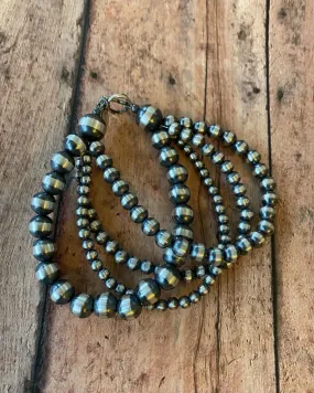 Sterling Silver 4 Strand Beaded Bracelet