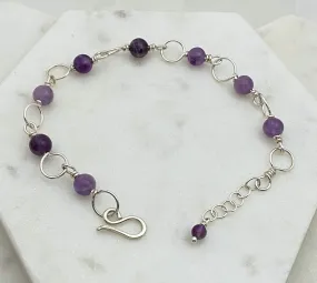Sterling silver and amethyst bracelet
