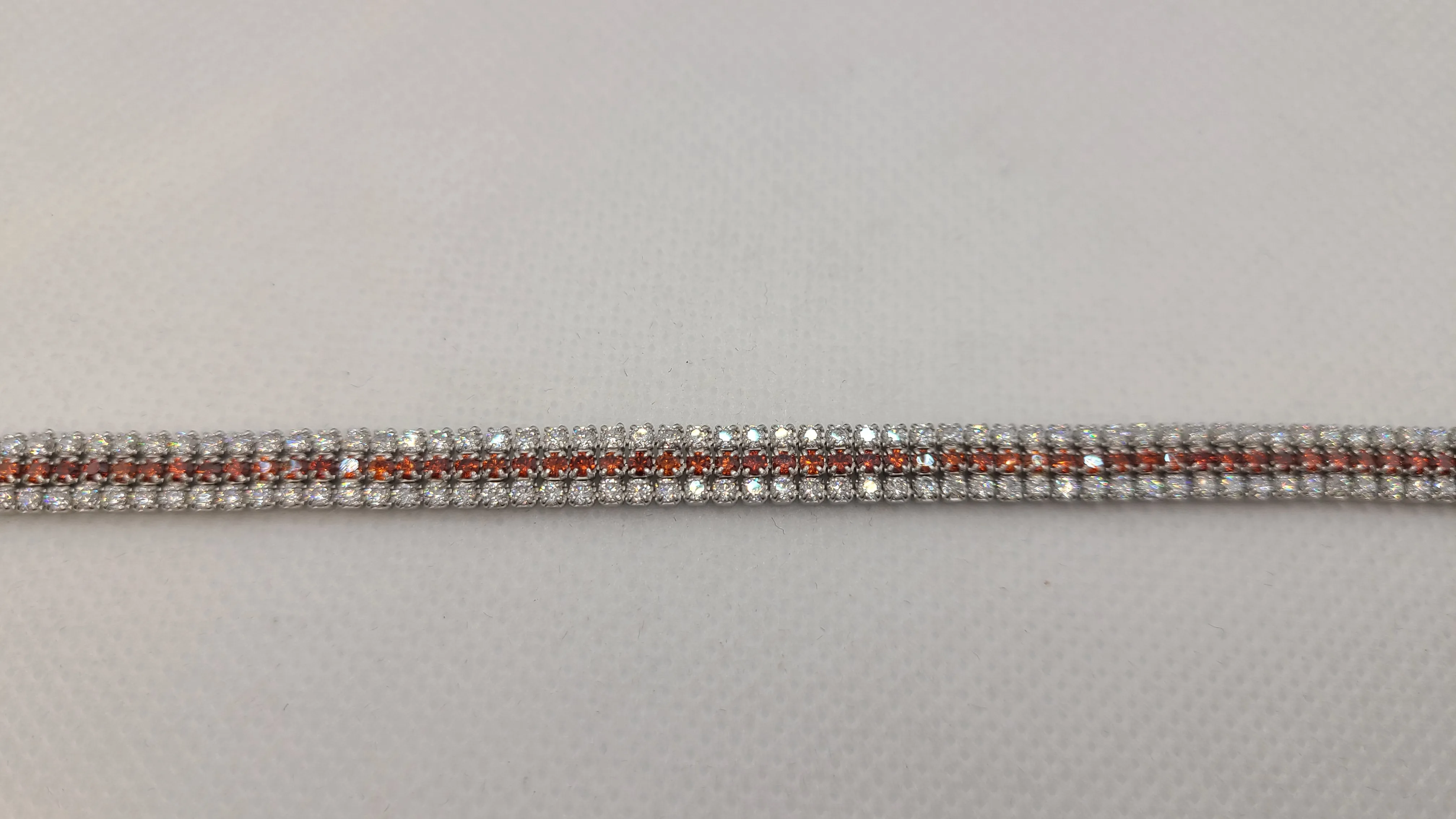 Sterling silver bracelet with red stones