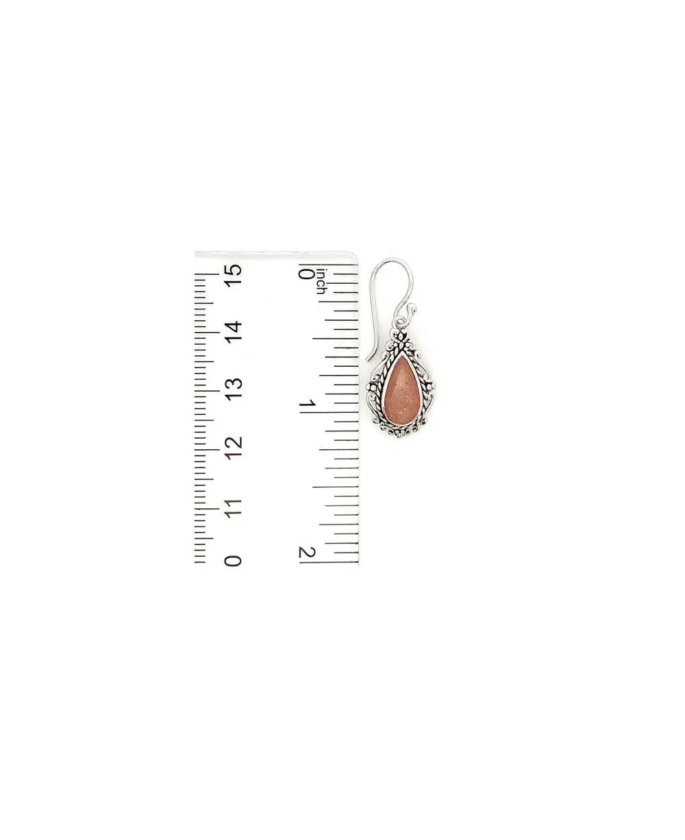 Sterling Silver Peach Moonstone Earrings