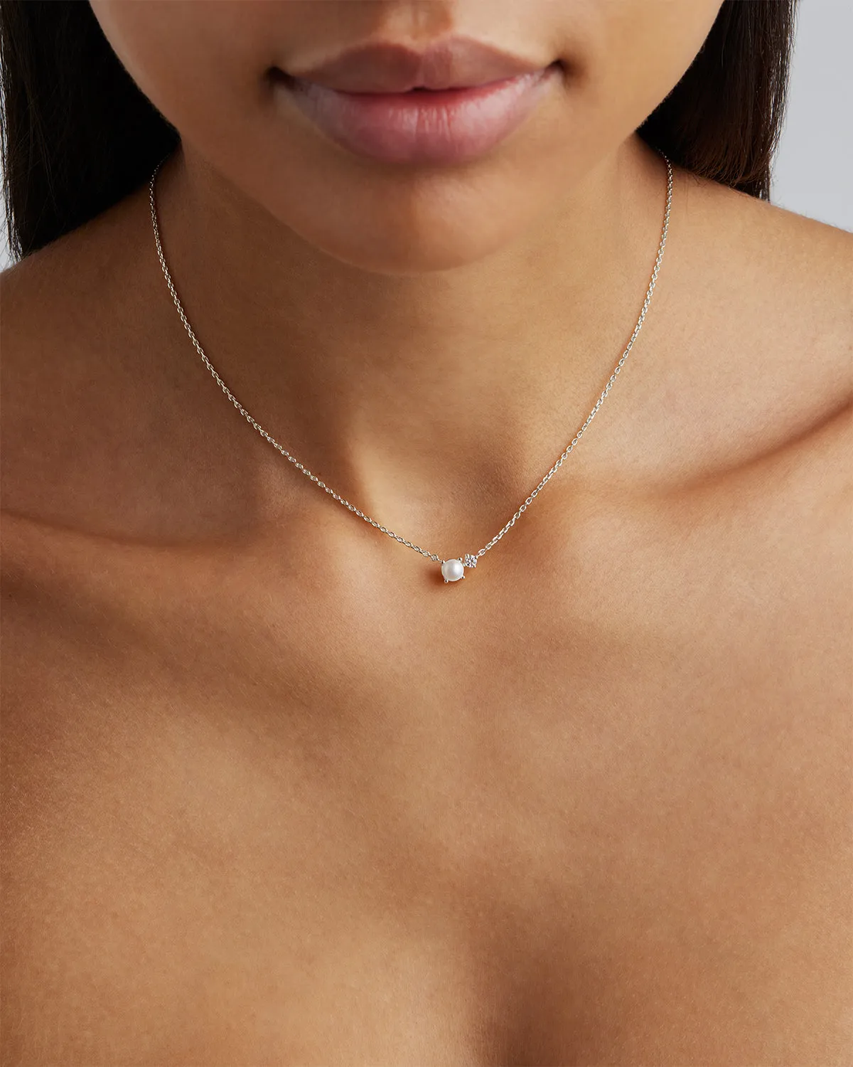 Sterling Silver Serenely Yours Pearl Necklace