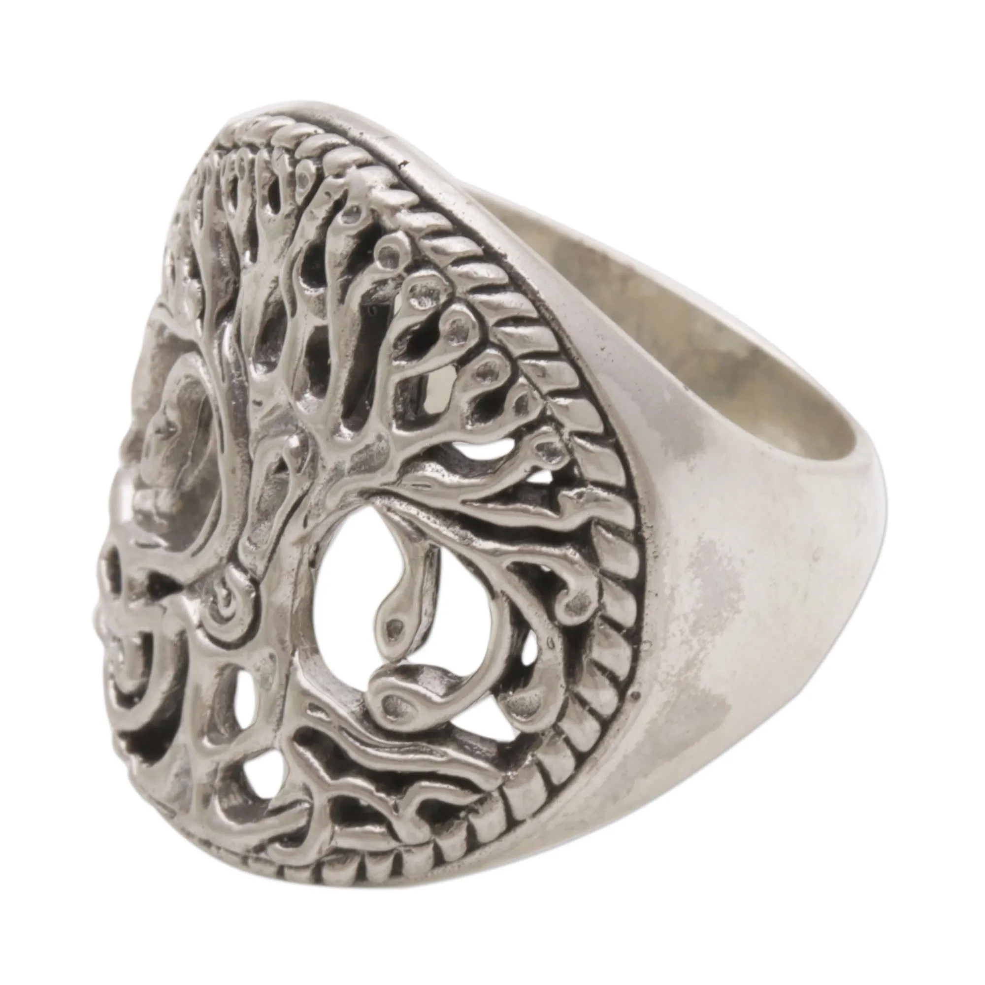 Sterling Silver Tree Cocktail Ring by Balinese Artisans - Bali Tree | NOVICA