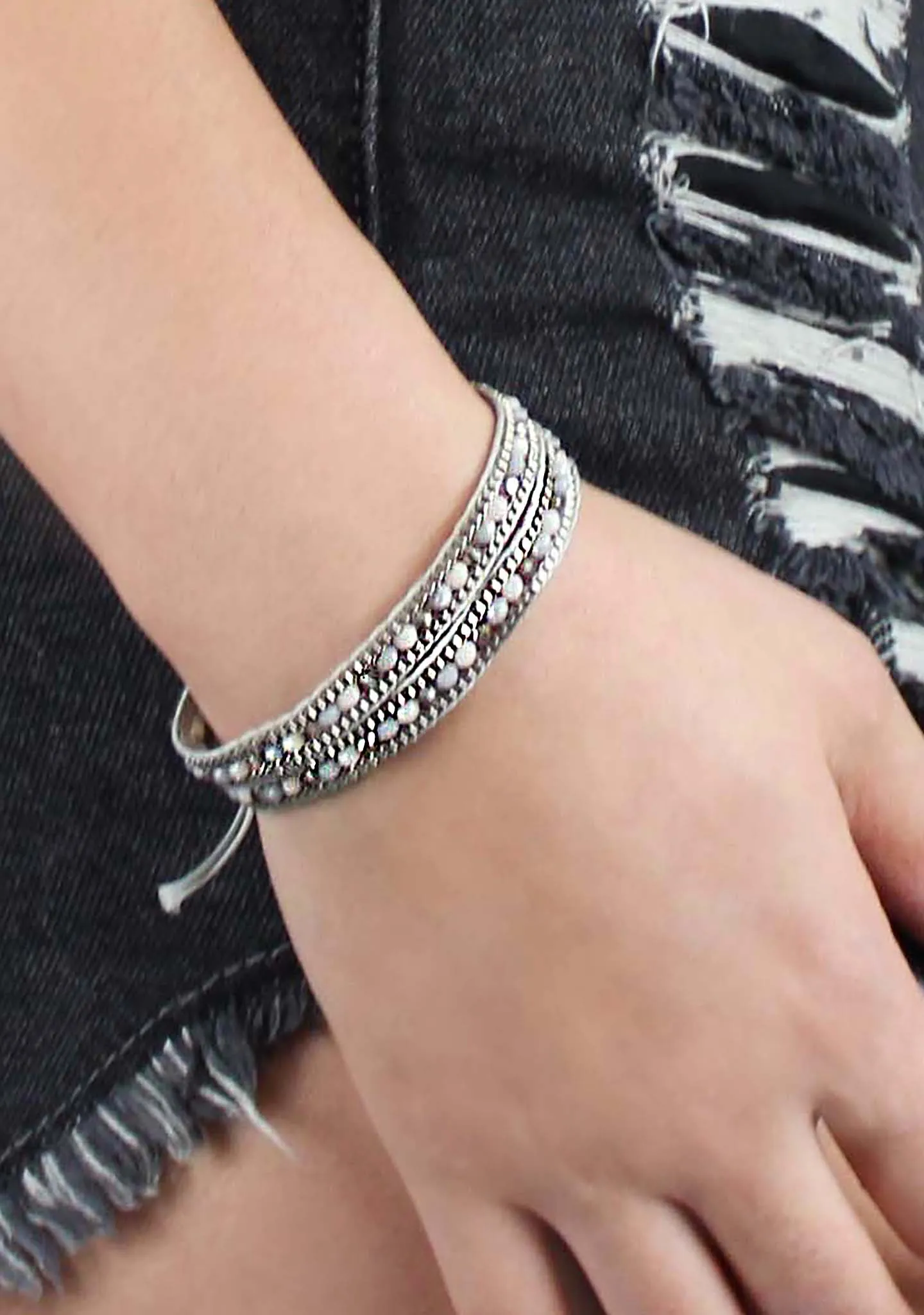 Stratus Beaded Double Wrap Bracelet
