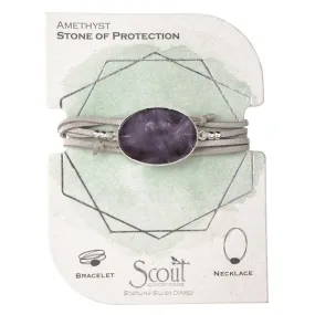Suede Stone Amethyst/Silver