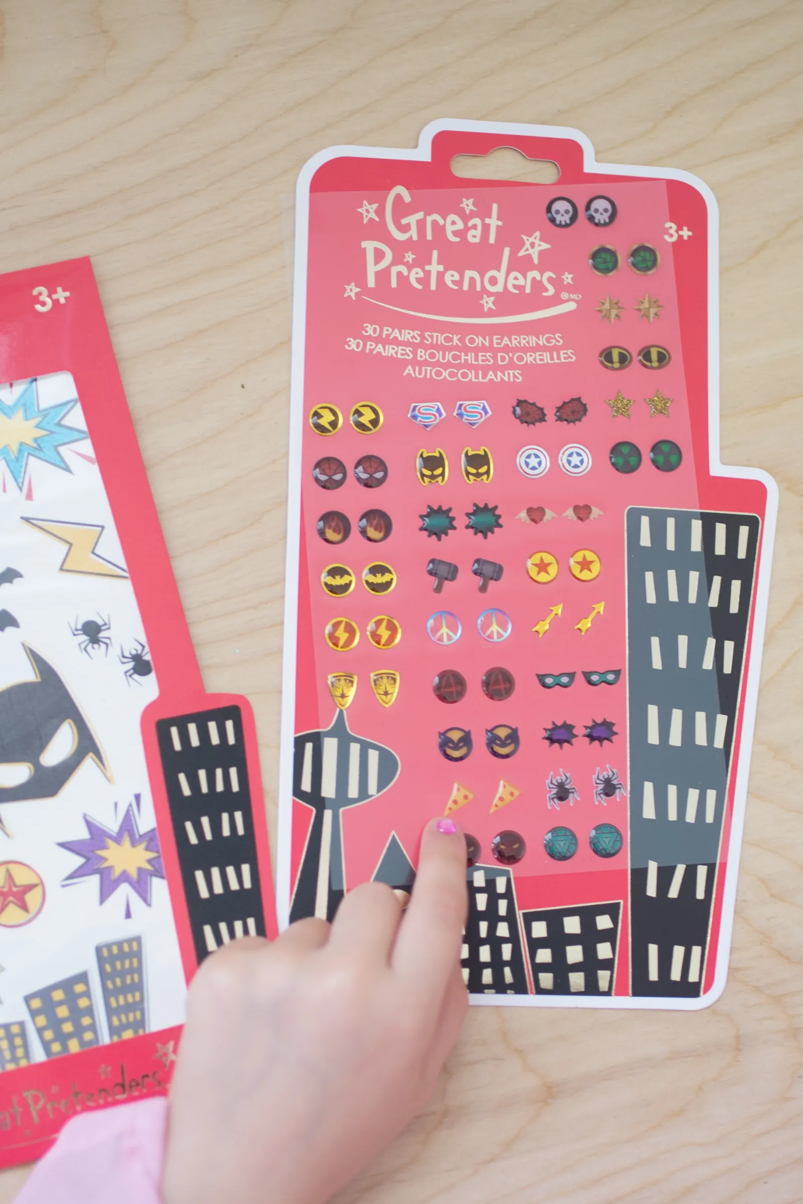 SUPERHERO STICKER EARRINGS