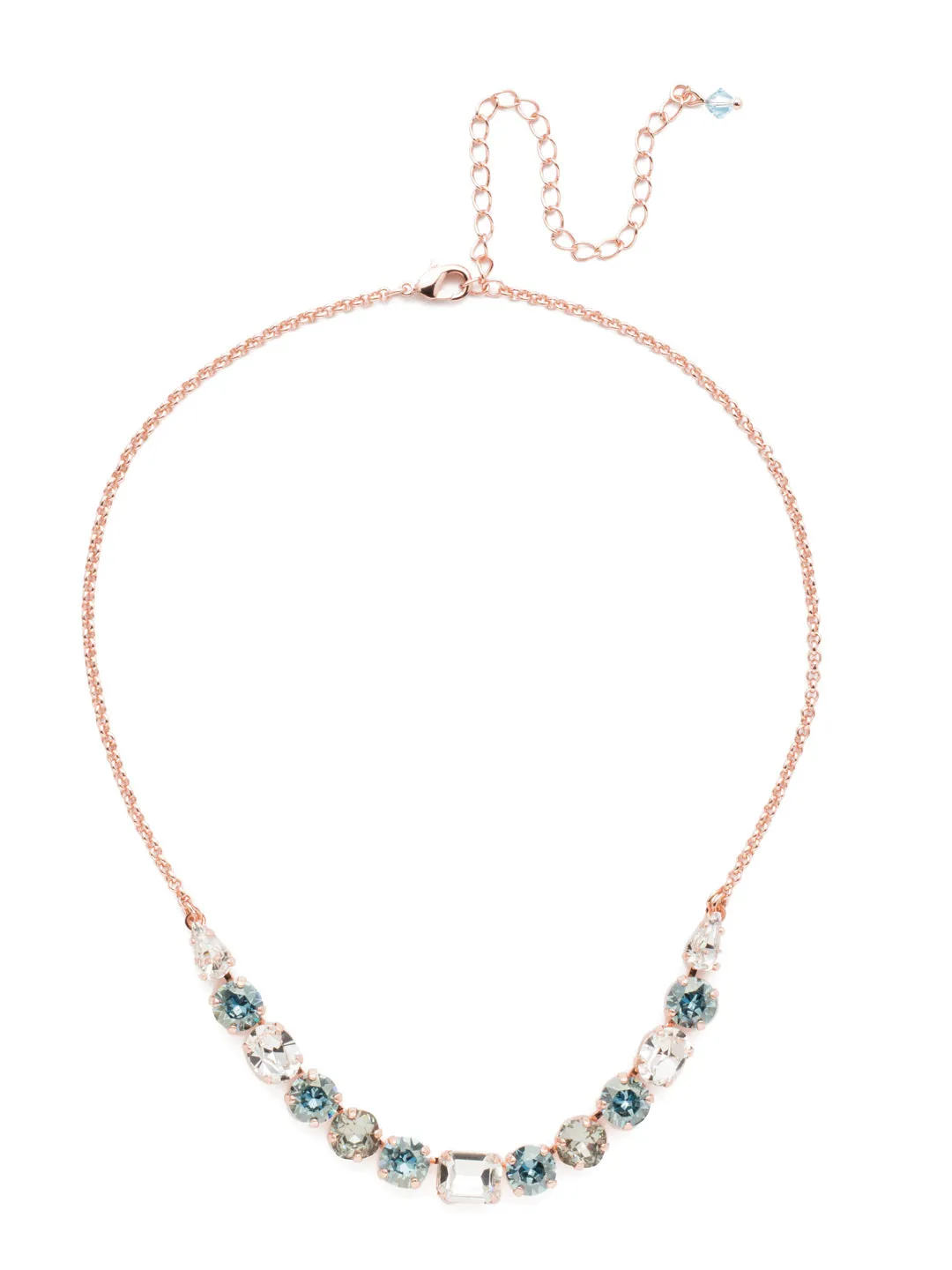 Tansy Half Line Tennis Necklace - NDQ14RGCAZ