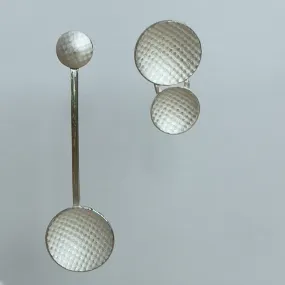 Textured Asymmetric Disc Earrings
