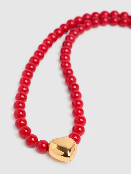 Timeless Pearly   Faux pearl heart necklace 