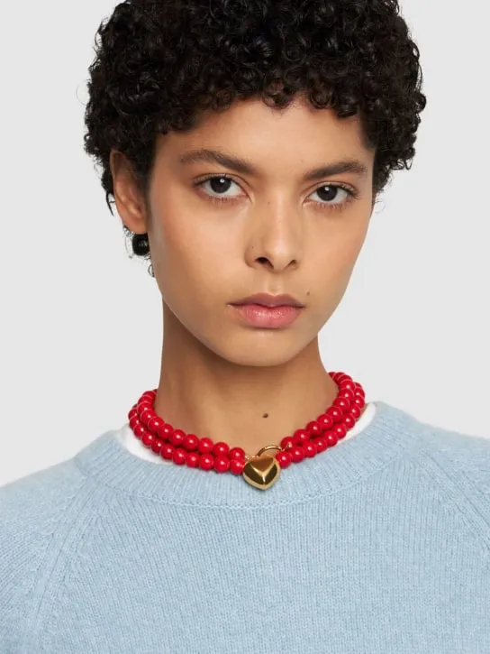 Timeless Pearly   Faux pearl heart necklace 