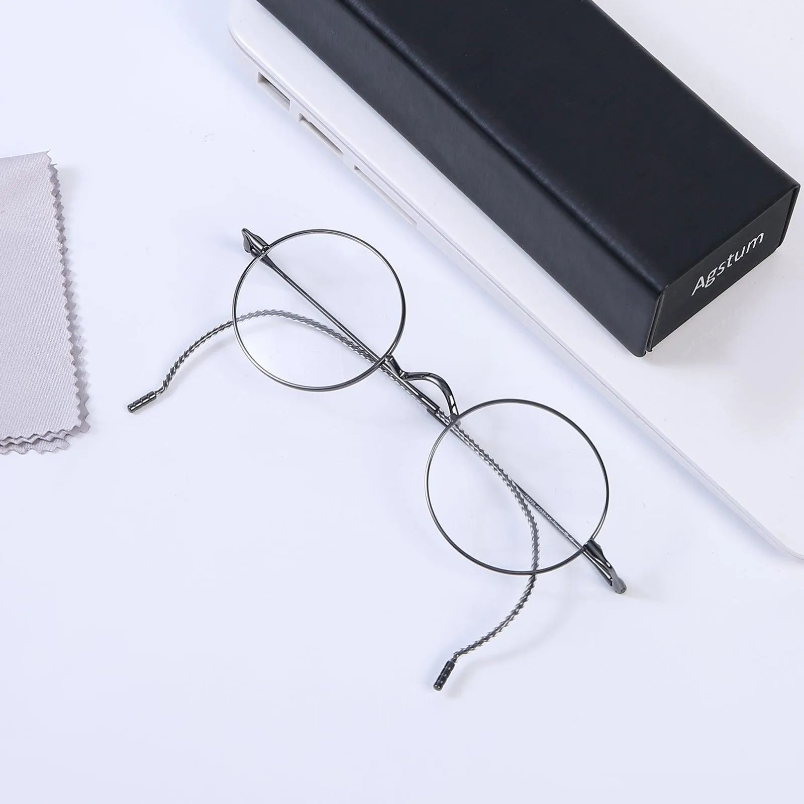 Titanium Wire Rim Glasses - No Nose Pads A185725