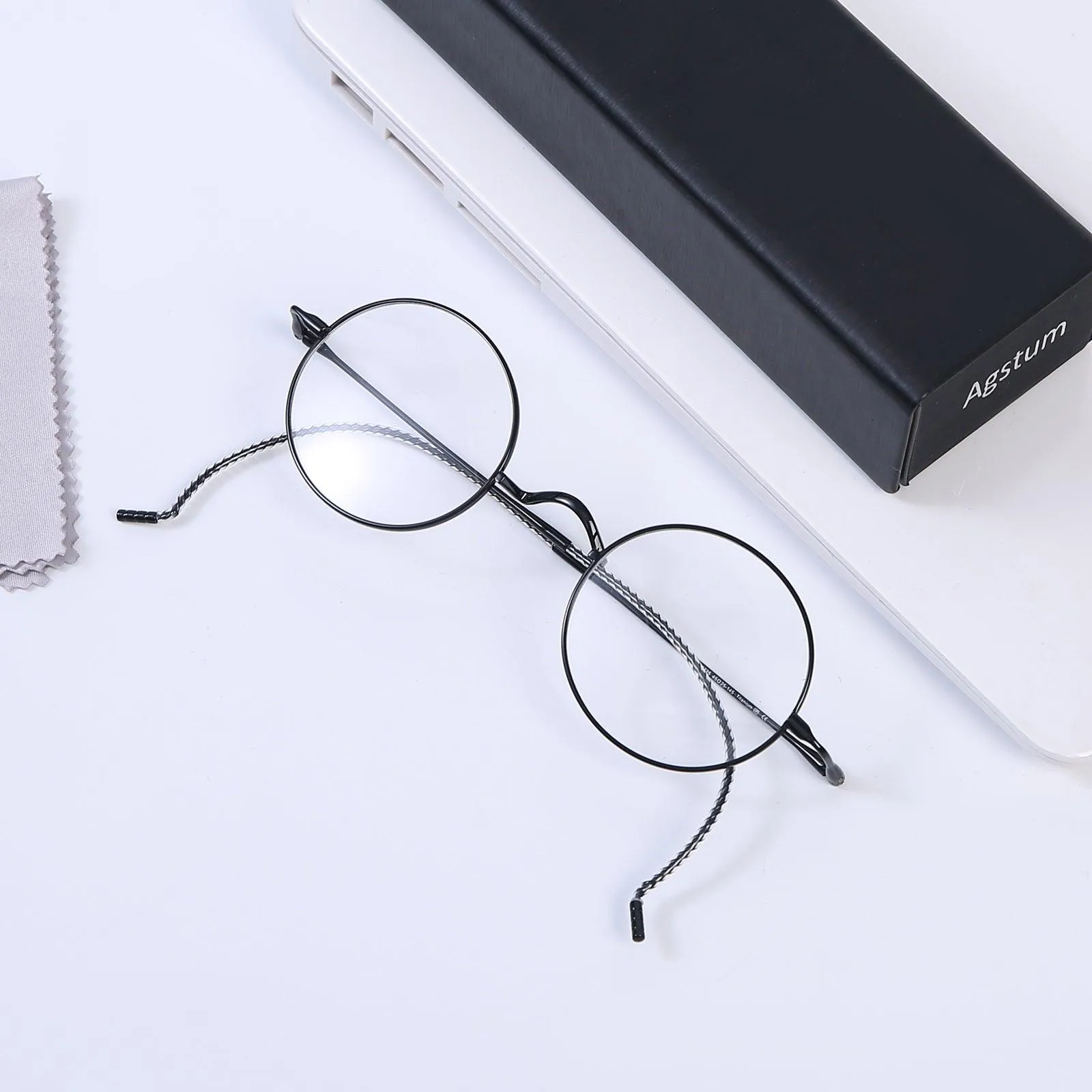 Titanium Wire Rim Glasses - No Nose Pads A185725