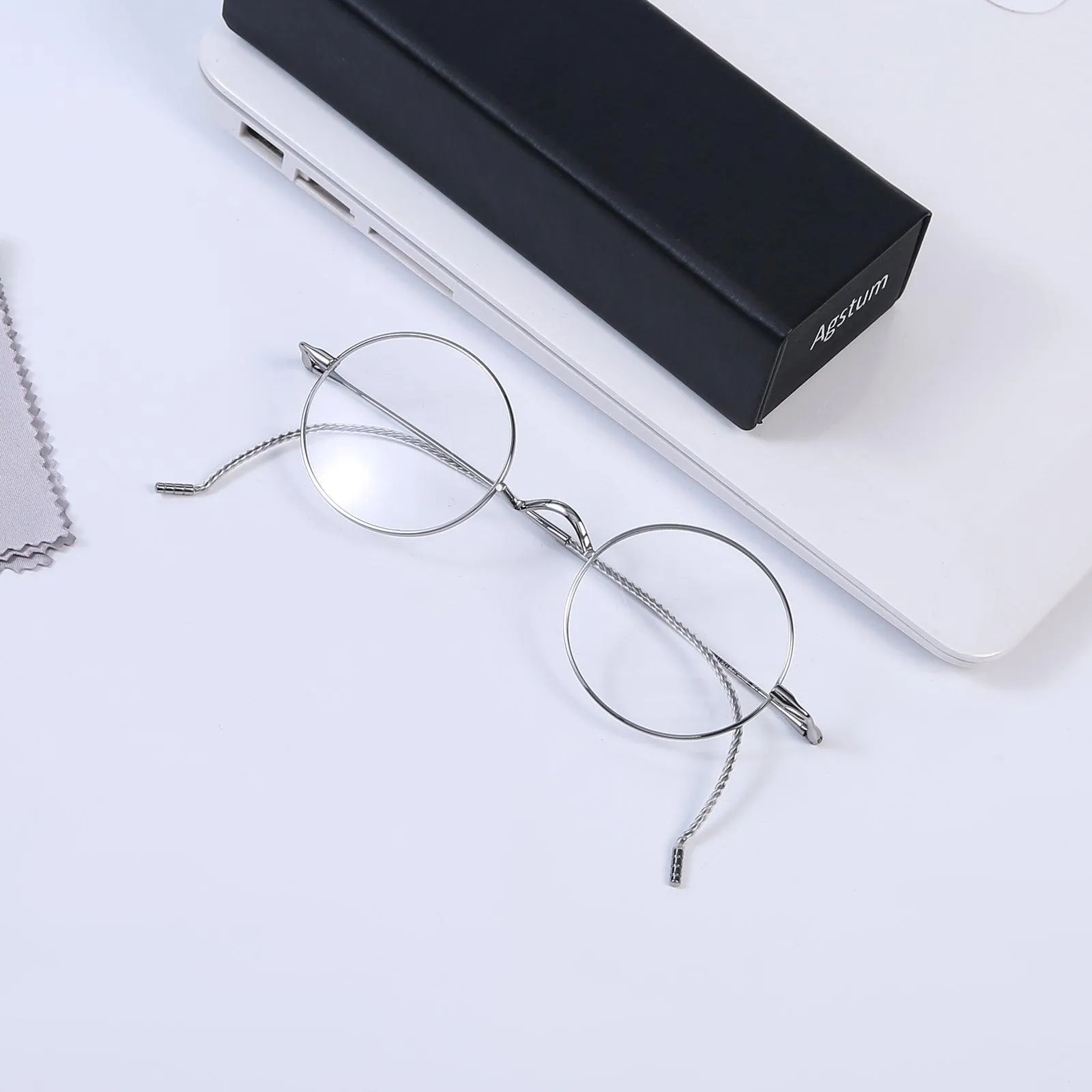 Titanium Wire Rim Glasses - No Nose Pads A185725