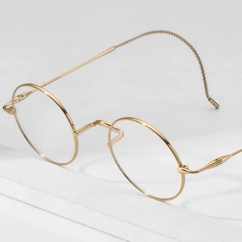 Titanium Wire Rim Glasses - No Nose Pads A185725