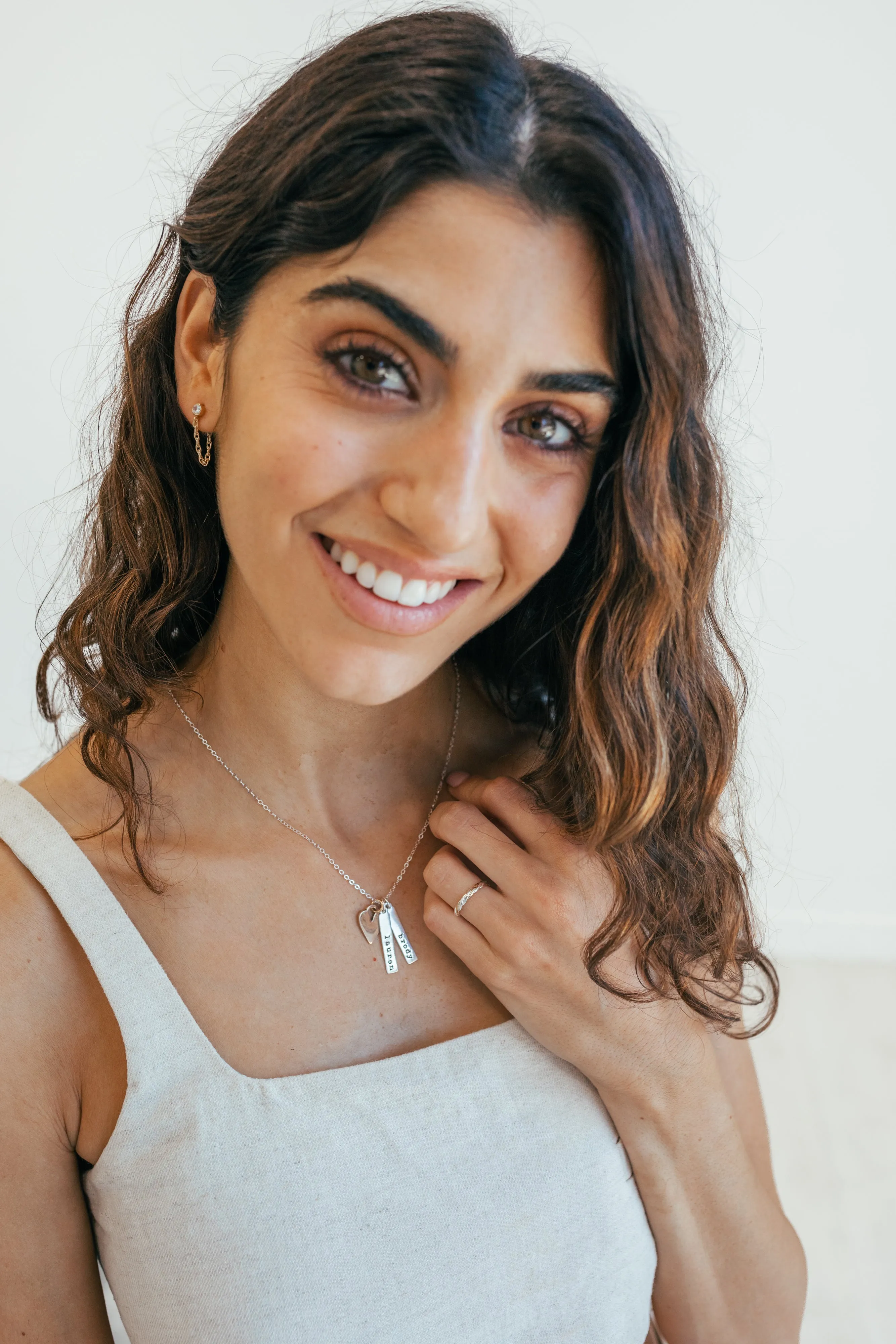 vertical bar necklace {with heart}