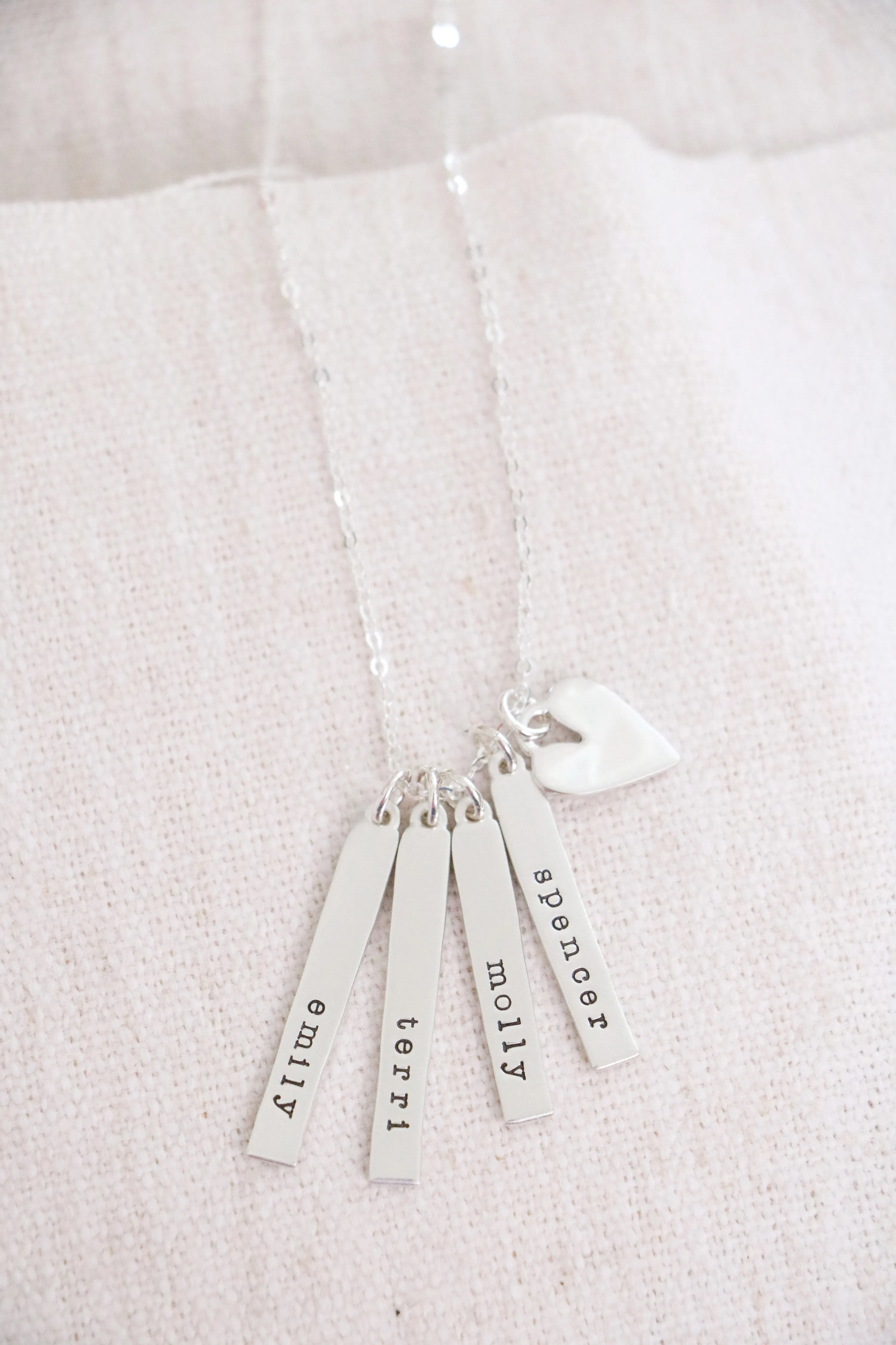 vertical bar necklace {with heart}