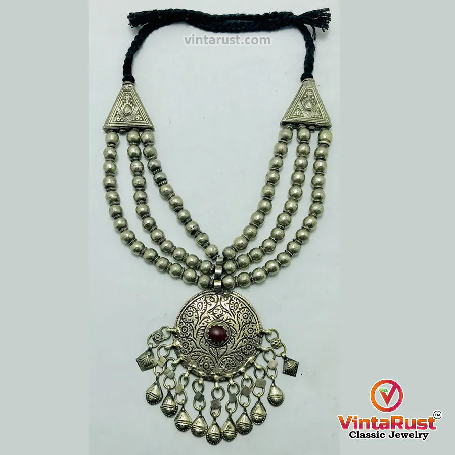 Vintage Germen Silver Kuchi Pendant Necklace