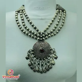 Vintage Germen Silver Kuchi Pendant Necklace