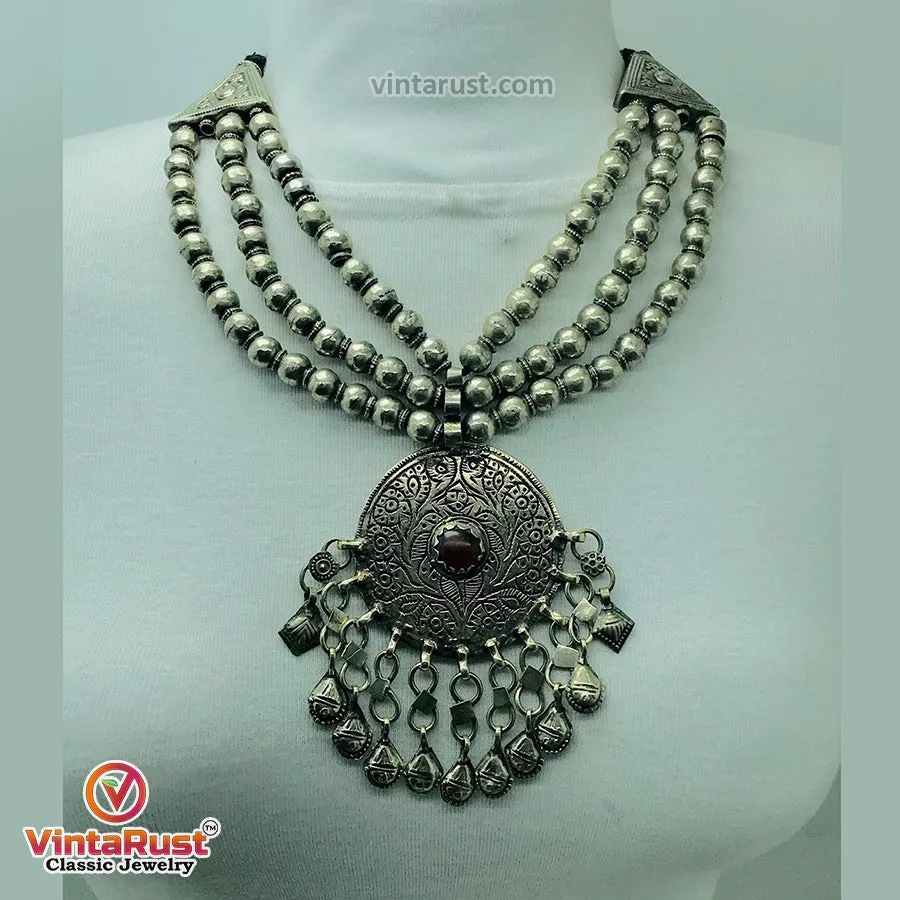 Vintage Germen Silver Kuchi Pendant Necklace
