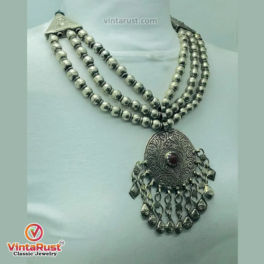 Vintage Germen Silver Kuchi Pendant Necklace