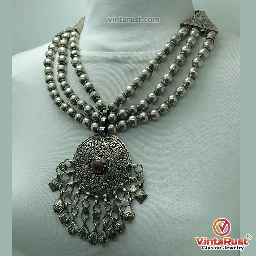 Vintage Germen Silver Kuchi Pendant Necklace
