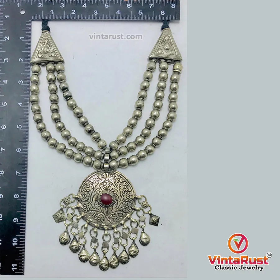 Vintage Germen Silver Kuchi Pendant Necklace