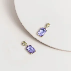 Violet 2-Tone Vintage Gem Earrings