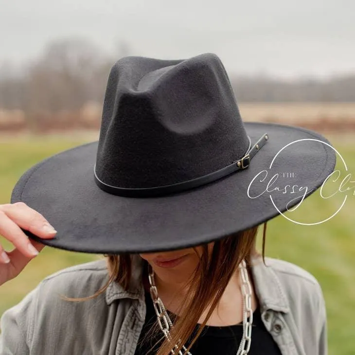 Wide Brimmed Felt Hat
