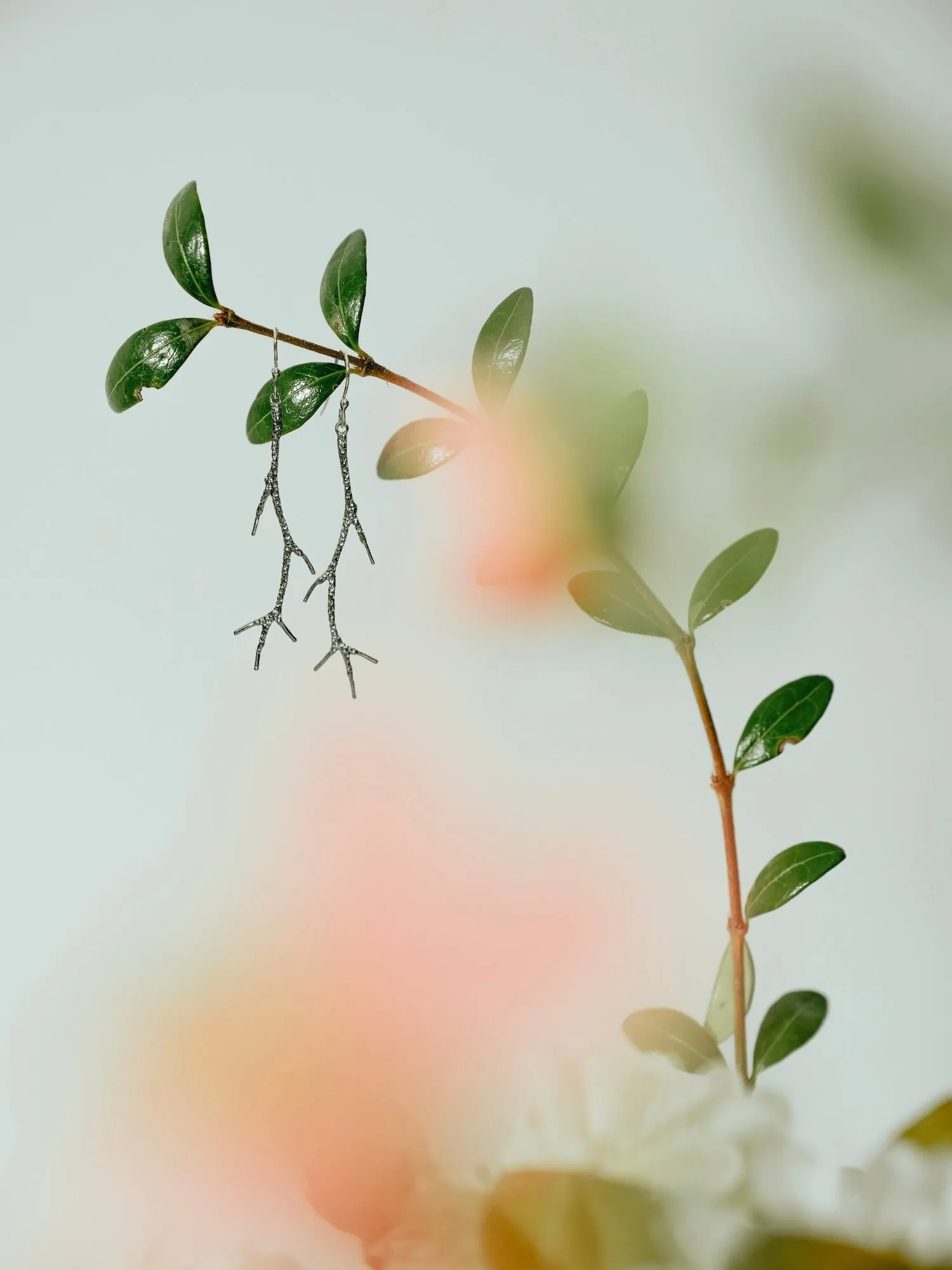Wintery Silver Twig Earrings