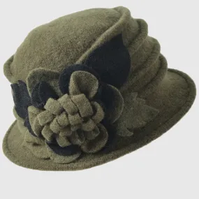 Women Wool Dress Cloche Winter Hat 1920s C020