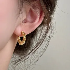 Women's Earrings Pearl Circle Irregular Alloy Earrings Korean Fashion Cute Simple Personalized Jewelry Gifts Stud Earrings