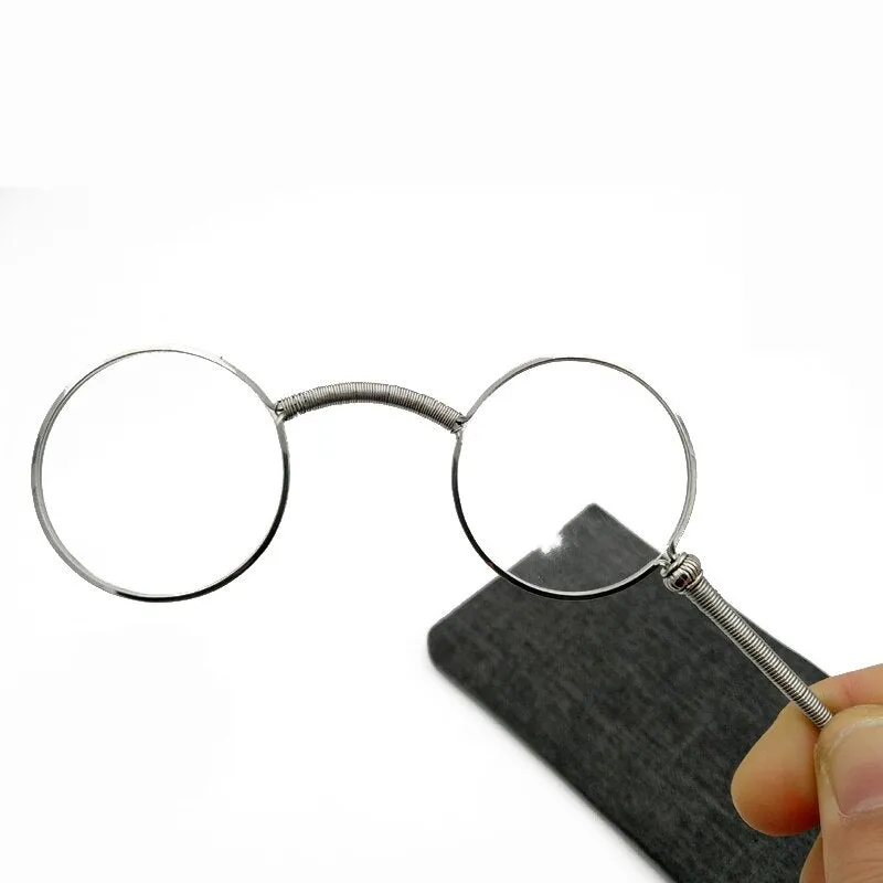 Yujo Unisex Full Rim Round Handheld Alloy Opera Reading Glasses Y045