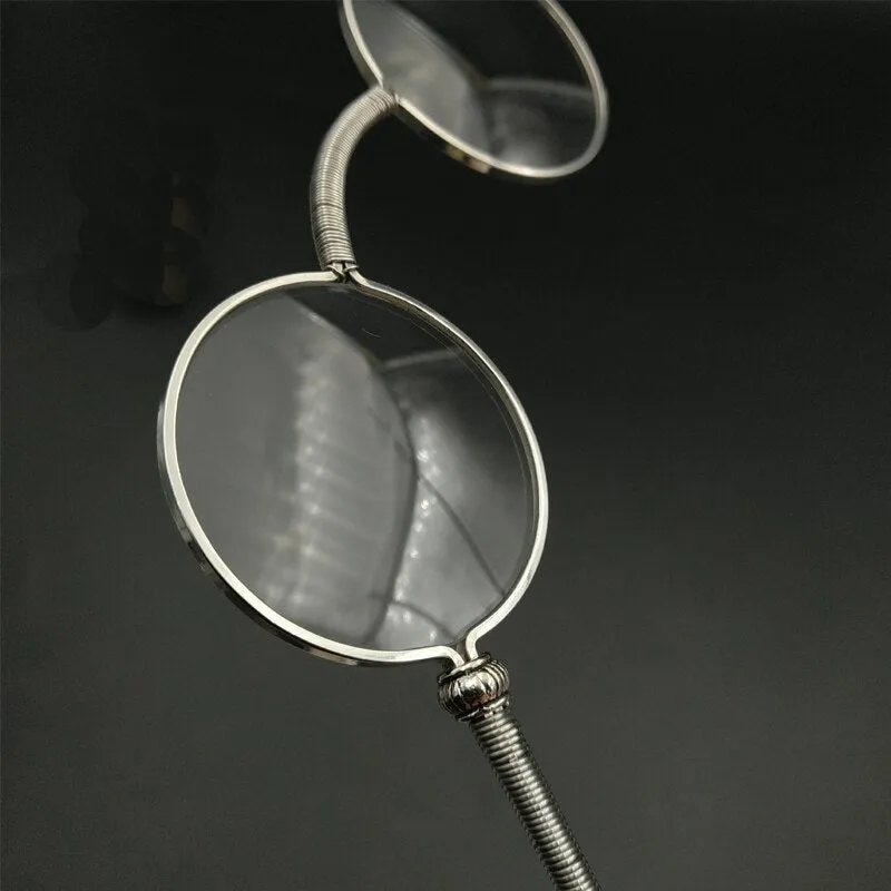 Yujo Unisex Full Rim Round Handheld Alloy Opera Reading Glasses Y045