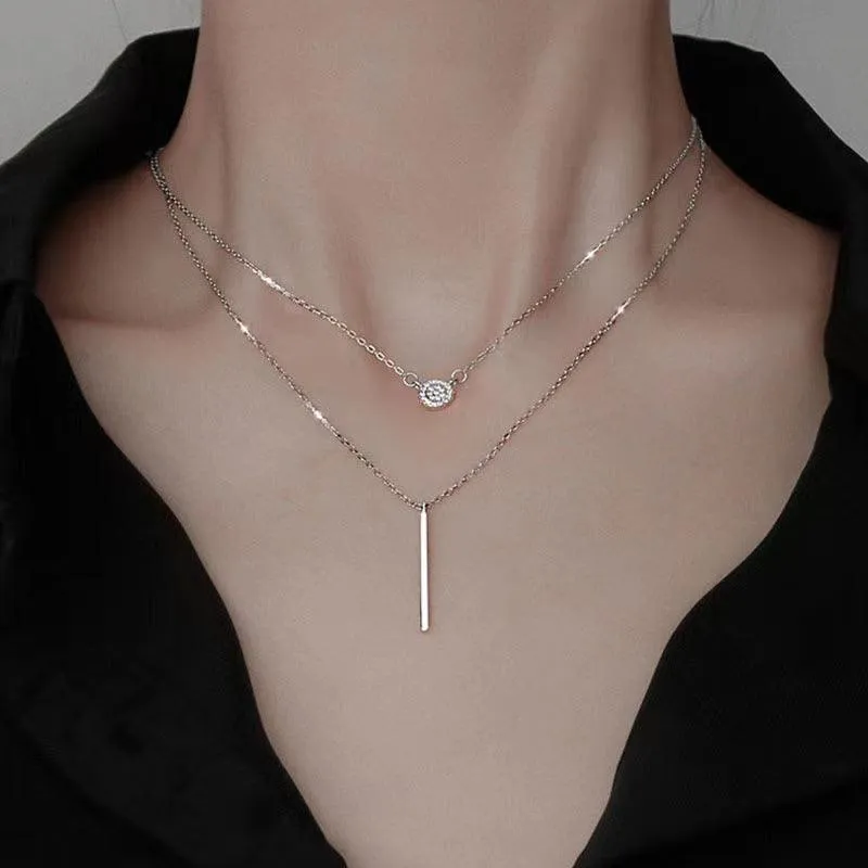 Zircon Round Pendant Necklace