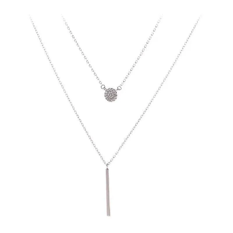 Zircon Round Pendant Necklace