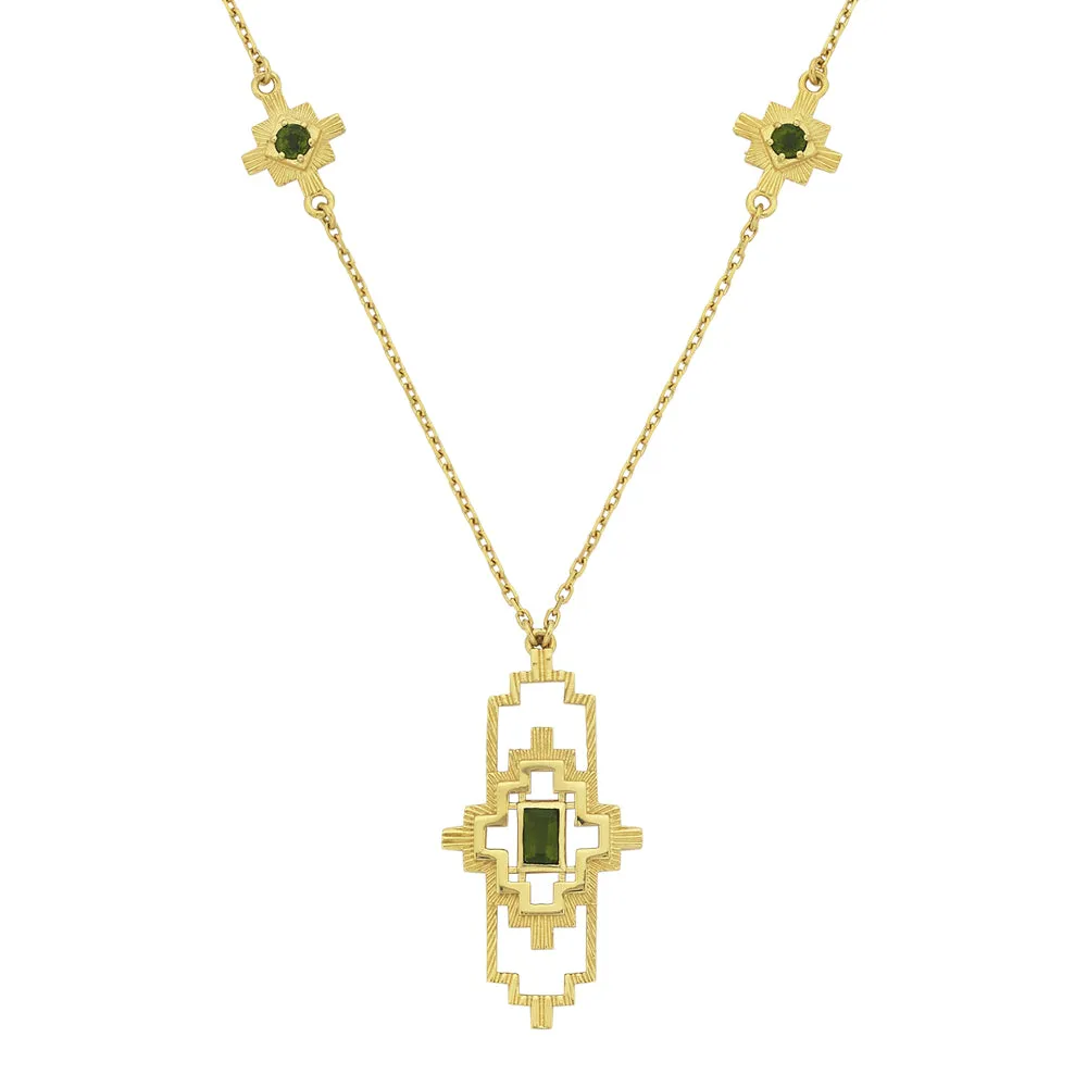 Zoe & Morgan Munay Necklace - Gold Plated & Chrome Diopside